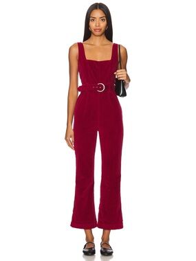 Free People Party Starter One Piece Jumpsuit Holly Berry Red Size 0 NWT New